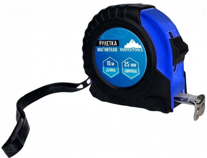 Рулетка 10м*25мм Vertextools (1/6/60шт)